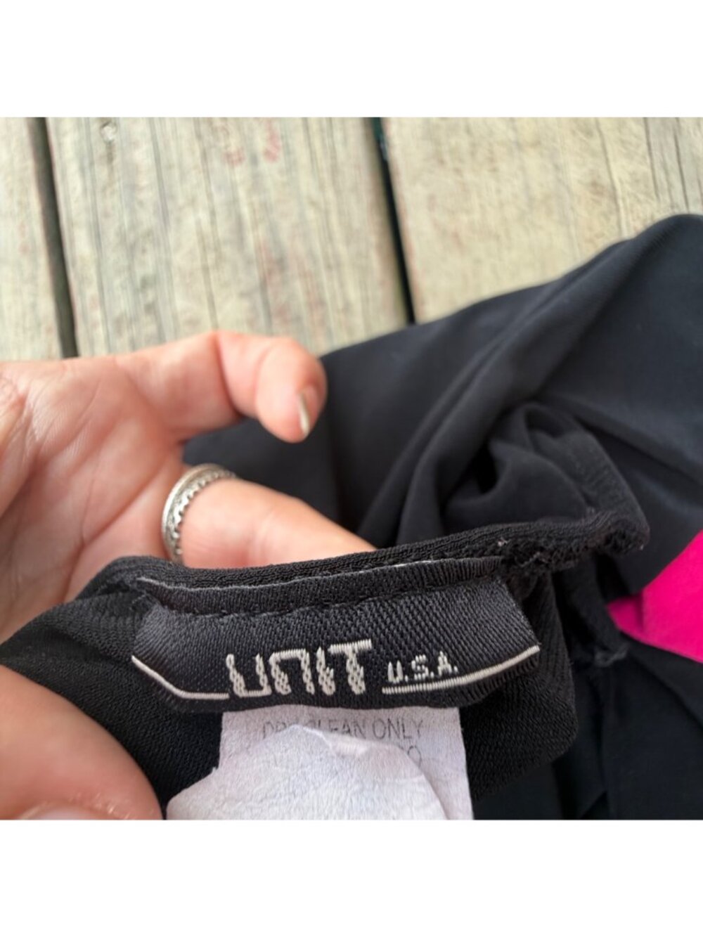 Y2K Unit USA Womens Black & Pink Halter Top Size L Made In USA - Picture 2 of 4